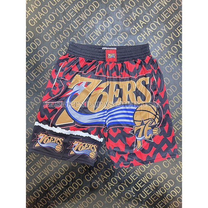 Short Philadelphia 76ers Mitchell & Ness Orange Rouge Noir